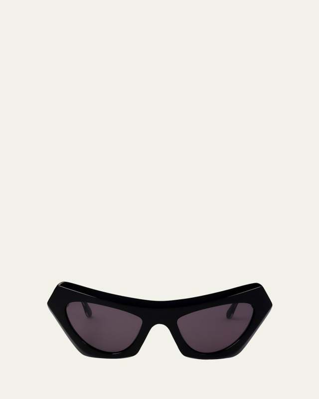 Beveled Acetate Cat-Eye Sunglasses